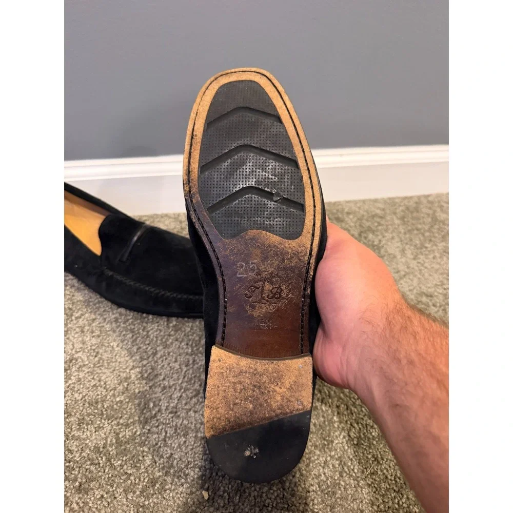 Tommy Bahama Pamplona Penny Loafer Shoes Mens 12M Black Suede Slip On Low Top